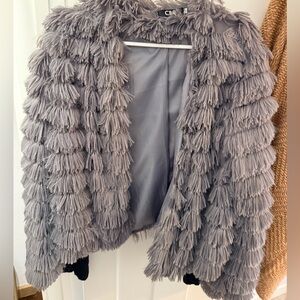 CBR Textured Gray Fringe Jacket